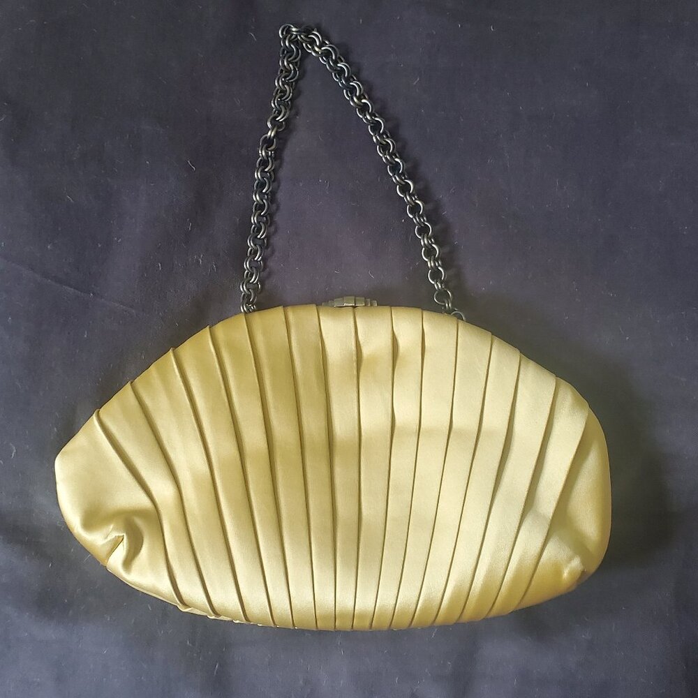 Shanghai Tang Pleated Silky Fabric Clutch Purse